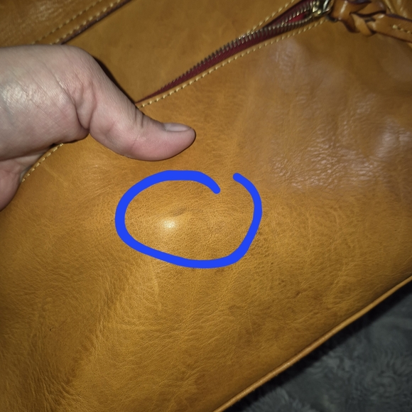 Dooney & Bourke Caramel Leather Satchel - Picture 4 of 5